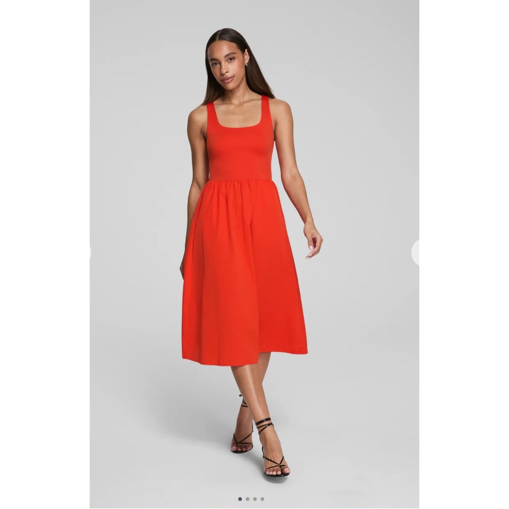 SPANX Orange (Poppy) Midi Dress 1X